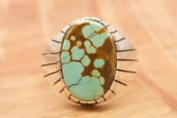 Genuine Number 8 Mine Turquoise Sterling Silver Ring